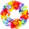 4 Pack Lei Summer Hawaiian Flowers Garland Tropical Multicolor Tropical Flower Lei Garland Flower Leaves Banner for Home Hawaiian Luau Decorations